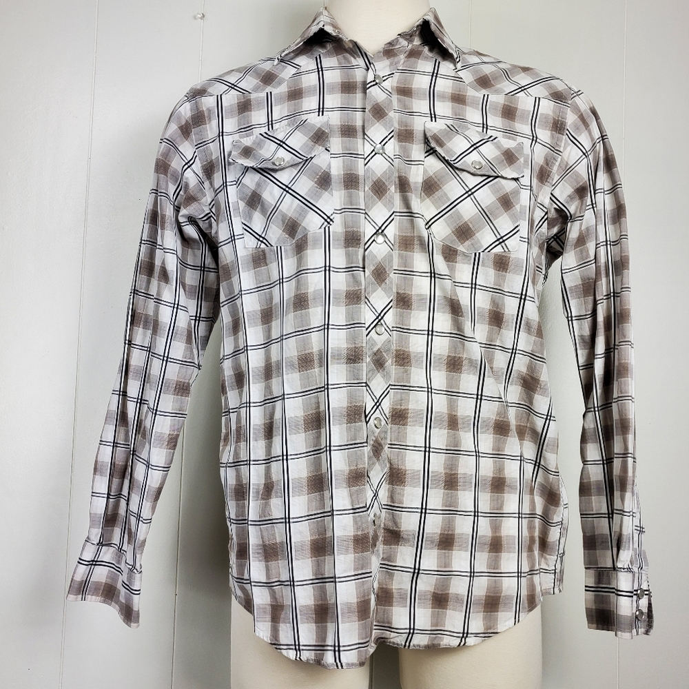 Michael Michael Kors plaid button front shirt size large
